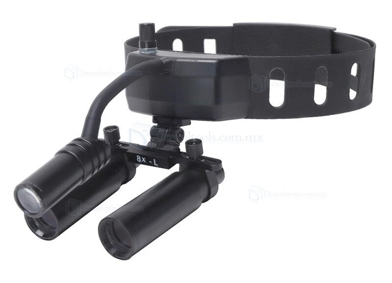 YUYO DY-005 Lupas binoculares dentales 8X con l&aacute;mpara LED inal&aacute;mbrica de 3W